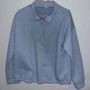 Cable & Gauge Ribbed Light Blue Quarterzip Size XL